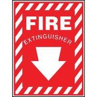 Accuform Signs MFXG417VS Accuform Signs 10\" X 7\" Red And White Adhesive Vinyl Value Extinguisher Sign \"Fire Extinguisher\" With D